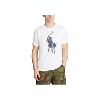 Polo Ralph Lauren Logo Print Crew Neck Casual Short Sleeve T Shirt Men T Shirt White 710767899-001 XXL