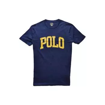 Polo Ralph Lauren Logo Print Crew Neck Short Sleeve Regular Футболка мужская, топы темно-синего цвета 710858957-002 XS