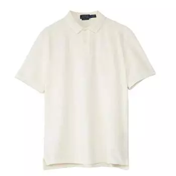 Polo Ralph Lauren Logo Print Fitted Short Sleeve Polo Shirt Men tops Cream-White 710936508-005 L