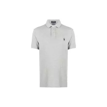Polo Ralph Lauren Logo Regular Fit Однотонная рубашка поло с коротким рукавом Мужские топы Серый 710782592-003 L