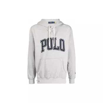 Polo Ralph Lauren Logo Solid Color Hooded Casual Sweatshirt Men sweatshirt Gray 710823897-002 L