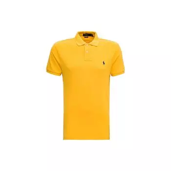 Polo Ralph Lauren Logo Solid Color Short Sleeve Polo Shirt Men tops Yellow 710536856-297 S