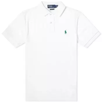 Polo Ralph Lauren Logo Вышитая рубашка поло с коротким рукавом Мужская белая рубашка поло 710751221-002 L