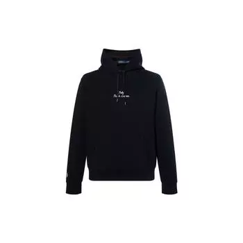 Polo Ralph Lauren Logo Вышитый длинный рукав Повседневная толстовка с капюшоном Мужские толстовки Черный 710936586-001 M