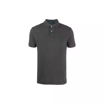 Polo Ralph Lauren Logo Вышитый короткий рукав рубашки поло мужские топы темно-серый 710795080-008 XXL