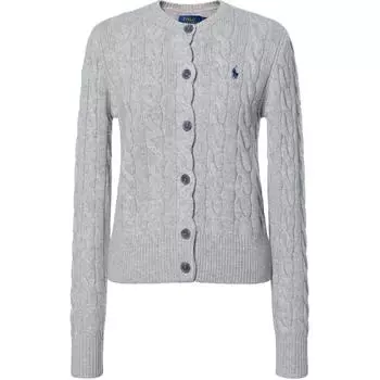 Polo Ralph Lauren Logo Вышитый однобортный свитер с длинным рукавом Трикотажный женский свитер Серый 211882917-017 XL