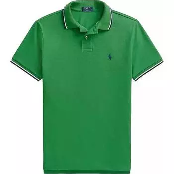 Polo Ralph Lauren Logo Вышитый Полосатый Отделка Короткий Рукав Поло Рубашки Мужские Поло Рубашки Зеленые 710844275-035 M