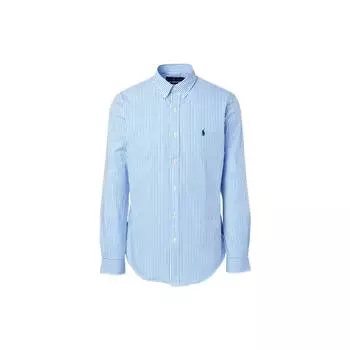 Polo Ralph Lauren Logo Вышитый Полосатый Принт Рубашка Поло Мужские Рубашки Синий 710859881-001 XS