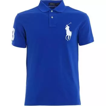Polo Ralph Lauren Logo Вышитый Повседневный Рубашка Поло с Коротким Рукавом Мужские Топы Синий 710781433-007 M