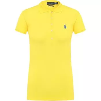 Polo Ralph Lauren Logo Вышитый Прямой Покрой Короткий Рукав Поло Рубашка Женские Топы Желтый 211505654-134 L