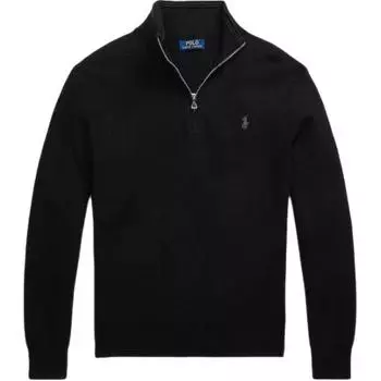 Polo Ralph Lauren Logo Вышитый Прямой Высокий Воротник Длинный Рукав Мужской свитер Черный 710932304-505 S