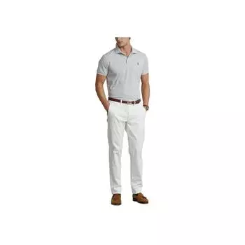 Polo Ralph Lauren Logo Вышитый Slim Fit Вертикальные пуговицы Короткий рукав Поло Рубашка Мужская Топы Серый 710862961-002 XXL