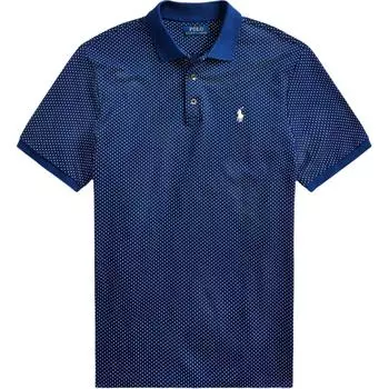Polo Ralph Lauren Logo Вышитый Slim Fit Рубашка Поло с Коротким Рукавом Мужские Рубашки Поло Синий MNPOKNI1N820596-400 XS