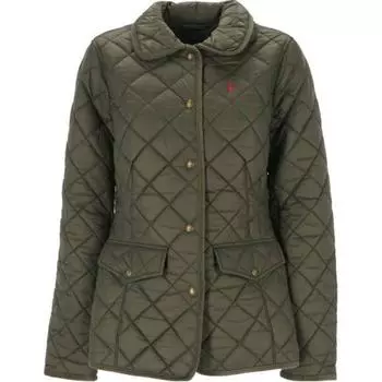 Polo Ralph Lauren Logo Вышитый воротник поло Однобортная куртка с длинным рукавом Женские куртки Зеленый 211940996-003 L