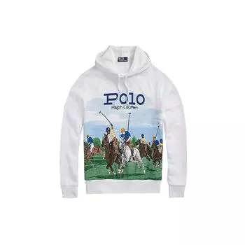 Polo Ralph Lauren Логотип Буквы Персонажа Принт Капюшон Флис Длинный Рукав Толстовка Мужская Толстовка Белый 710836746-002 L