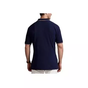 Polo Ralph Lauren Логотип Короткий рукав Пуговичная рубашка поло Мужские топы Темно-синий 711964467-001 XS