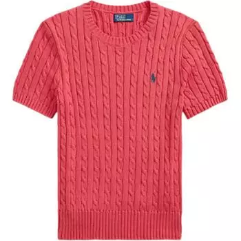 Polo Ralph Lauren Логотип Круглый вырез Приталенный С коротким рукавом Женский свитер Розовый WMPOSWENC021236-600 S