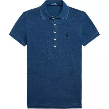 Polo Ralph Lauren Логотип Приталенный Поло с коротким рукавом Женские топы Индиго 211870245006 M
