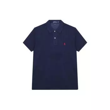 Polo Ralph Lauren Логотип Вышитый Поло Рубашка Женская Топы Темно-Синий 211506471-080 S