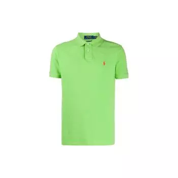 Polo Ralph Lauren Логотип Вышивка Однотонная Футболка поло с коротким рукавом Мужские топы Зеленый 710782592-019 M