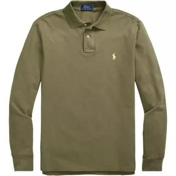 Polo Ralph Lauren логотип вышитый принт Slim Fit длинный рукав поло рубашка мужские топы зеленый MNPOKNI16821661-310 XS