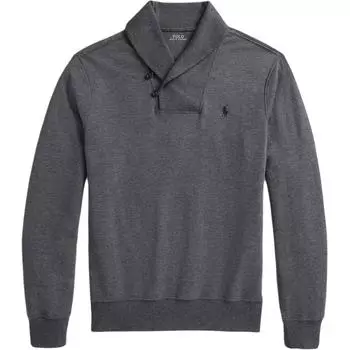 Polo Ralph Lauren Luxury Jersey Shawl-Collar Logo Вышитый свитер Polo Neck Long Sleeve Knit Мужской свитер Серый 624723 S