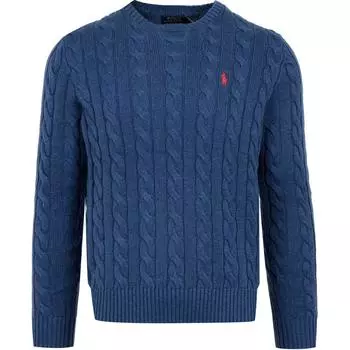 Polo Ralph Lauren Маленький логотип пони вышитый круглый вырез длинный рукав вязаный свитер мужской свитер синий MNPOSWE16820224-410 M