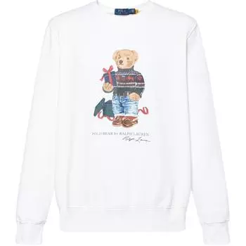 Polo Ralph Lauren Медведь Мультфильм Принт Трикотаж Круглый Вырез Длинный Рукав Толстовка Мужская Толстовка Белый 710853308-028 XXL