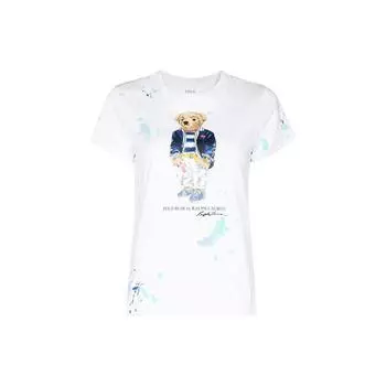 Polo Ralph Lauren Медвежий Принт Футболка С Коротким Рукавом Женские Топы Белый 211856643-001 XS