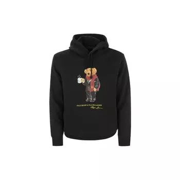 Polo Ralph Lauren мультфильм аниме капюшон с длинным рукавом толстовка мужская толстовка черный 710892463-002 XXL