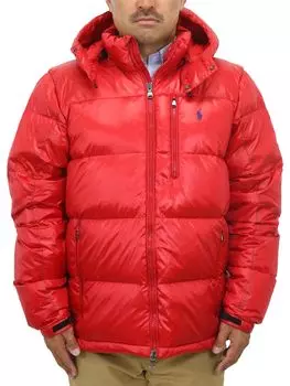 POLO RALPH LAUREN Нейлоновая куртка-парка на пуху, размер RL2000RED, мужская, на двойной молнии, 80/20, XL, 01010070, [Б/У]