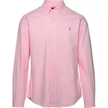 Polo Ralph Lauren однобортная повседневная рубашка с длинным рукавом и вышивкой Pony, мужские рубашки розового цвета 710852165-010 M