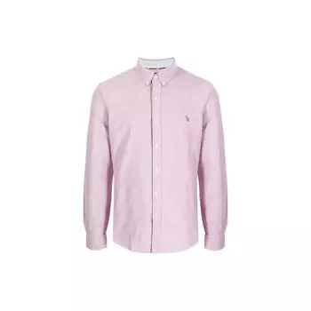 Polo Ralph Lauren однобортная рубашка однотонного цвета мужские рубашки розовые 710852660001001 XL