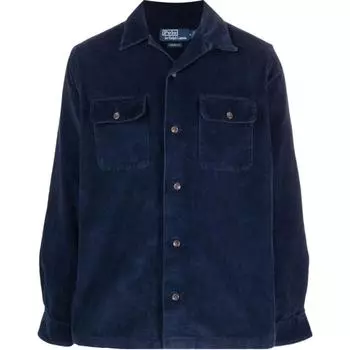 Polo Ralph Lauren однобортная рубашка поло с длинным рукавом, однотонная, мужские рубашки, темно-синего цвета 710876980-006 L