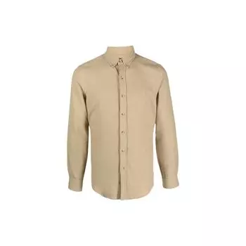 Polo Ralph Lauren Однобортная рубашка поло с длинным рукавом и вышитым логотипом, мужские рубашки темно-хаки 710837297-007 L