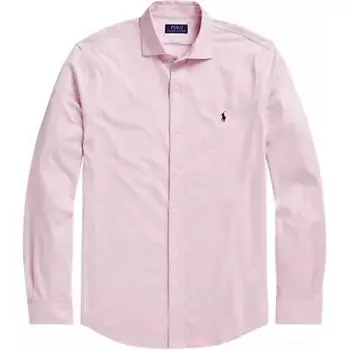 Polo Ralph Lauren однобортная рубашка с длинным рукавом и вышитым логотипом, мужские рубашки розового цвета 710899386-011 M