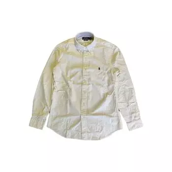 Polo Ralph Lauren однобортная рубашка с длинным рукавом и вышитым логотипом, мужские рубашки кремового цвета 710850170-001 XXL