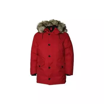 Polo Ralph Lauren однобортный однотонный повседневный пуховик с капюшоном, мужская верхняя одежда, красный 710731827-003 L