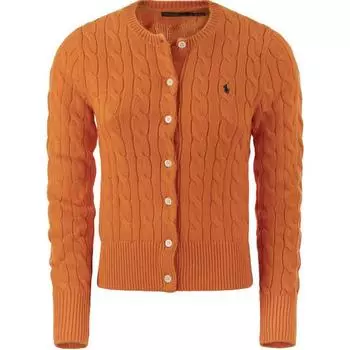 Polo Ralph Lauren однобортный свитер с коротким рукавом и вышитым логотипом, женский свитер, оранжевый 211891643-008 XS