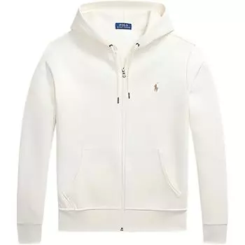 Polo Ralph Lauren Однотонная двусторонняя трикотажная толстовка на молнии с длинным рукавом для мужчин Белый 710883329-022 L