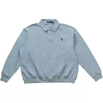 Polo Ralph Lauren Однотонная футболка-поло с длинным рукавом свободного кроя с логотипом Женские топы Highland-Blue 211965097-003 XS