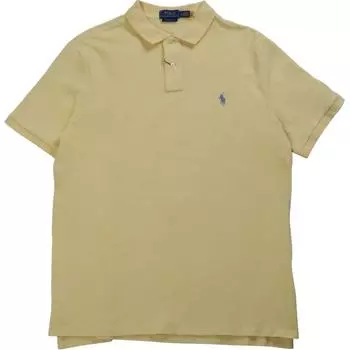 Polo Ralph Lauren Однотонная футболка-поло с логотипом бренда Мужские футболки-поло Желто-зеленый 710534735-455 S