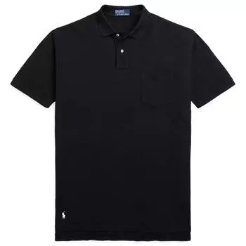 Polo Ralph Lauren Однотонная футболка-поло с коротким рукавом и карманом для мужчин топы Черный MNPOKNI1N822399-001 L