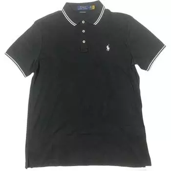 Polo Ralph Lauren Однотонная футболка с коротким рукавом на пуговицах Мужской топ Черный 710766488-004 M