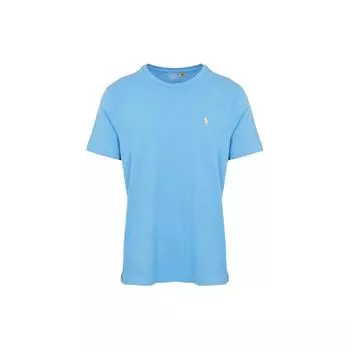 Polo Ralph Lauren однотонная футболка с круглым вырезом и вышитым узором, облегающая, с коротким рукавом, мужские топы, синяя 710671438-344 S