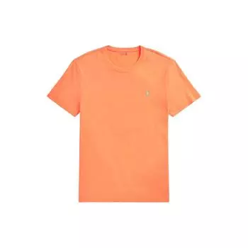 Polo Ralph Lauren однотонная футболка с круглым вырезом и логотипом, приталенная, с коротким рукавом, мужские топы, оранжевый цвет 710671438-345 S