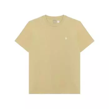 Polo Ralph Lauren однотонная футболка с круглым вырезом и коротким рукавом с вышитым принтом пони, детские топы бежевого цвета 323832904-153 XL