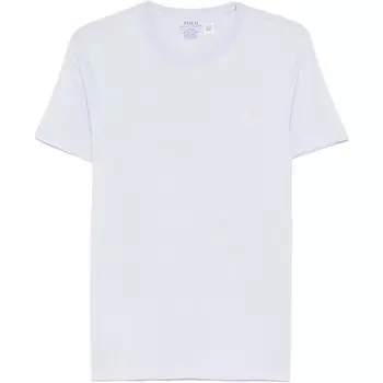 Polo Ralph Lauren Однотонная футболка с круглым вырезом, приталенного кроя, со спущенным плечом и коротким рукавом, мужская, топы, синяя 710671438-418 M