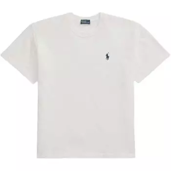 Polo Ralph Lauren Однотонная футболка с круглым вырезом и логотипом пони, с коротким рукавом, женские топы, белая WMPOKNINCU21056-100 L