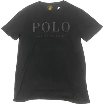 Polo Ralph Lauren Однотонная футболка с круглым вырезом и буквенным принтом Мужские топы Черный 710815945-004 M